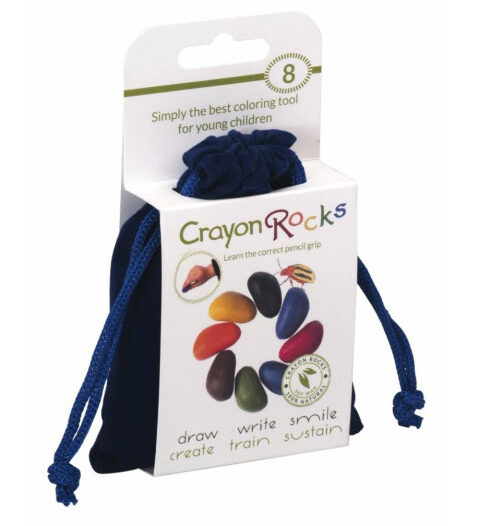 8 χρώματα σε μπλε βελούδινο πουγκί - Crayon Rocks