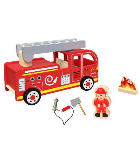 Ξύλινο πυροσβεστικό όχημα - Tooky Toy