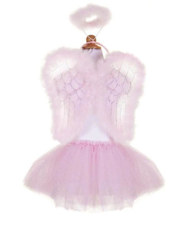 Στολή ροζ Άγγελος με φούστα και φτερά 4-7 ετών - Great Pretenders